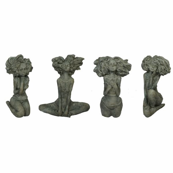 Koristehahmo DKD Home Decor Nainen Harmaa Sementti (20 x 9 x 25 cm) (4 osaa)