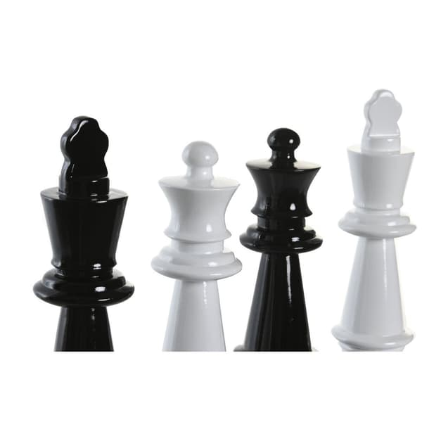 Prydnadsfigur DKD Home Decor Svart Vit Harts Schackpjäser Modern (11 x 11 x 27,5 cm) (4 antal)