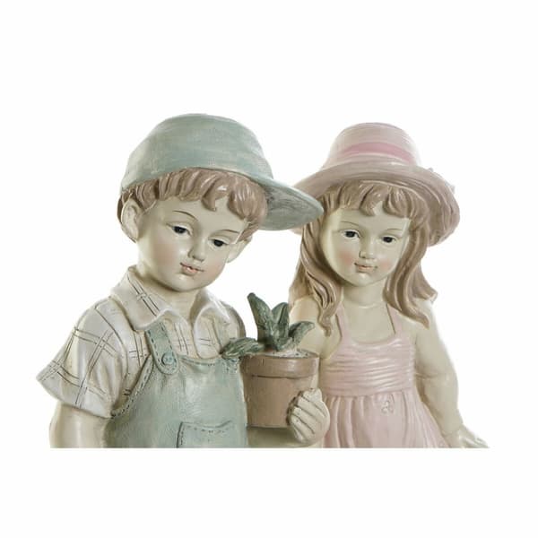 Prydnadsfigur DKD Home Decor Blå Rosa Harts Barn (18 x 15 x 41 cm) (2 pcs)