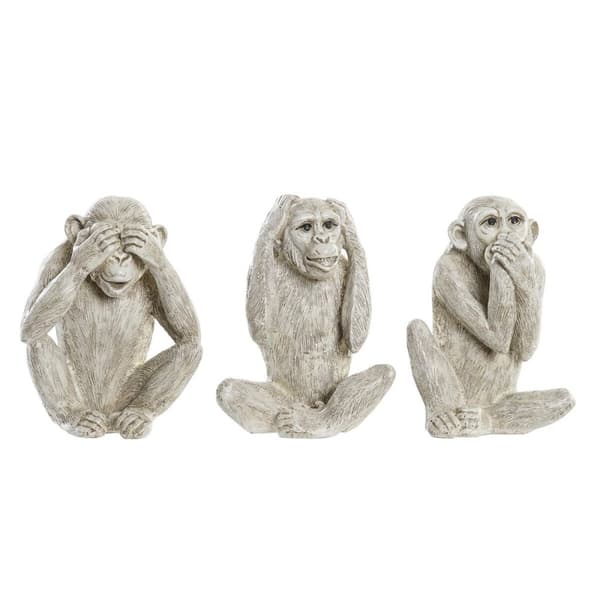 Prydnadsfigur DKD Home Decor Beige Vit Harts (14,5 x 11 x 19 cm) (3 antal)
