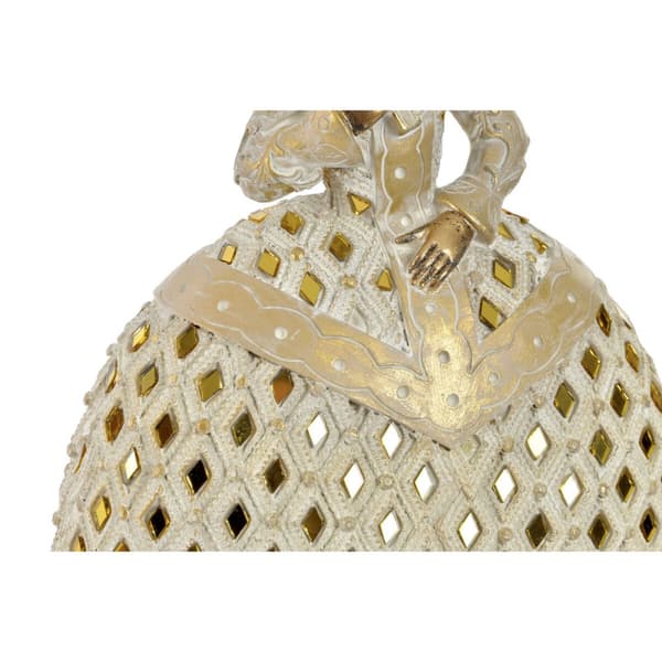 Dekorativ figur DKD Home Decor Spejl Beige Gylden Harpiks Dame Traditionel (18 x 13 x 23 cm) (3 enheder)
