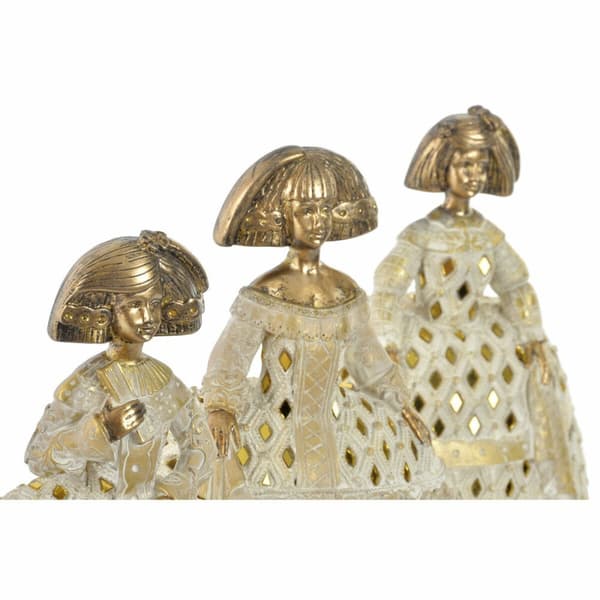 Dekorativ figur DKD Home Decor Spejl Beige Gylden Harpiks Dame Traditionel (18 x 13 x 23 cm) (3 enheder)