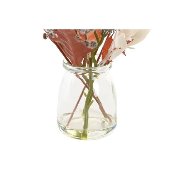 Dekorativ plante DKD Home Decor Krystal Gylden Brun Polyetylen Hvid (6 x 6 x 27 cm) (2 enheder)