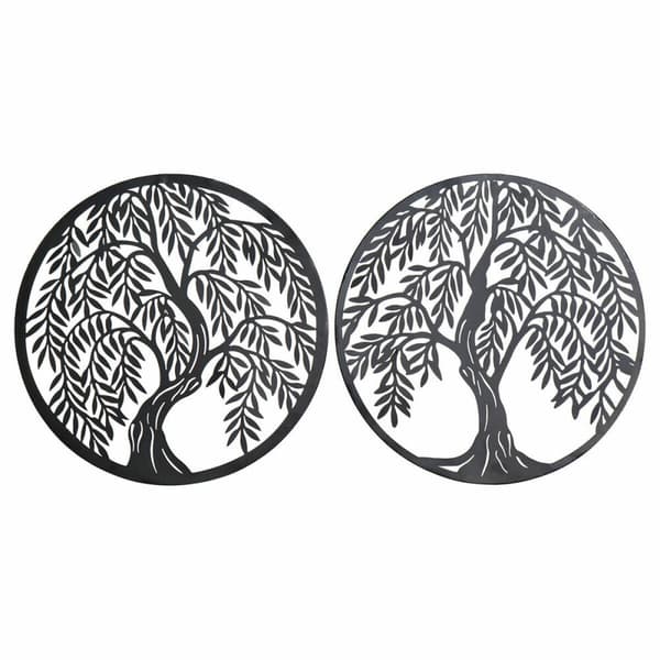 Väggdekoration DKD Home Decor Träd Metall (2 pcs) (40 x 1 x 40 cm)
