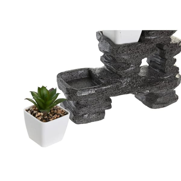 Prydnadsfigur DKD Home Decor Svart Gyllene Vit Harts Munk Orientalisk (21 x 7,5 x 25 cm) (2 antal)