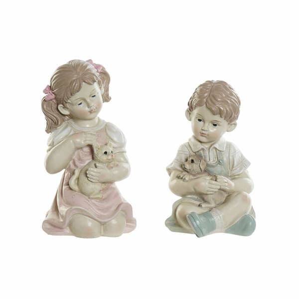 Dekorativ figur DKD Home Decor Harpiks Barn (14.5 x 16 x 26 cm) (2 pcs)