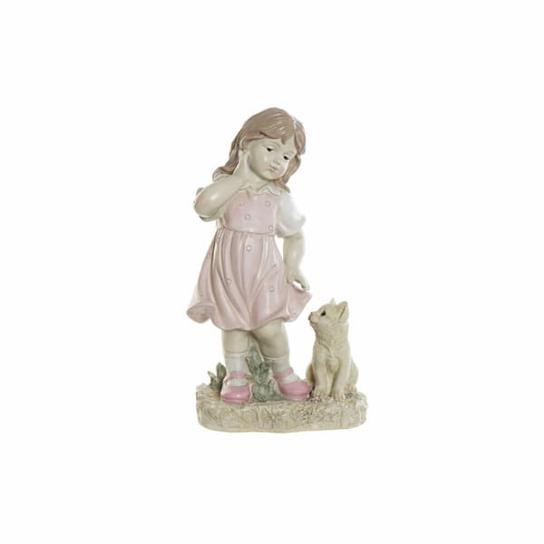 Dekorativ figur DKD Home Decor Blå Pink Harpiks Barn (26.5 x 16.5 x 44.5 cm) (2 pcs)