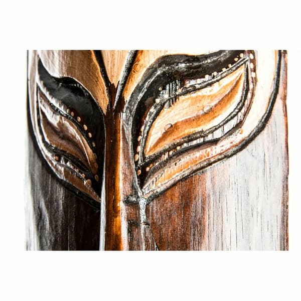 Seinäkoriste DKD Home Decor Beige Puu Tummanruskea Naamio Heimo (15 x 6 x 100 cm) (4 osaa)