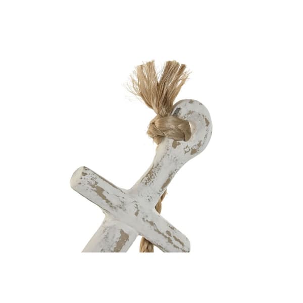 Prydnadsfigur Home ESPRIT Vit Ankare Medelhavs Avskalad 31 x 7,5 x 40 cm