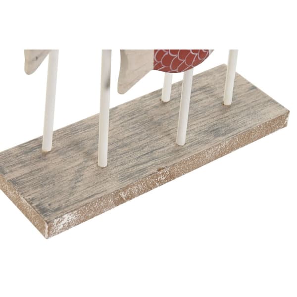 Prydnadsfigur Home ESPRIT Blå Vit Röd Fiskar 17 x 6 x 25 cm (2 antal)
