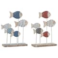 Miniatyrbild 1 av 3: Prydnadsfigur Home ESPRIT Blå Vit Röd Fiskar 17 x 6 x 25 cm (2 antal)