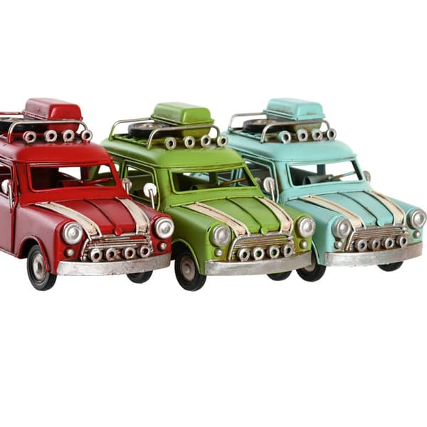 Koristehahmo DKD Home Decor Punainen Vihreä Taivaansininen Auto Vintage 16 x 7,5 x 9 cm (3 osaa)