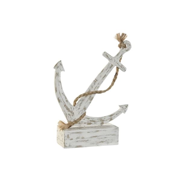 Prydnadsfigur Home ESPRIT Vit Ankare Medelhavs Avskalad 31 x 7,5 x 40 cm