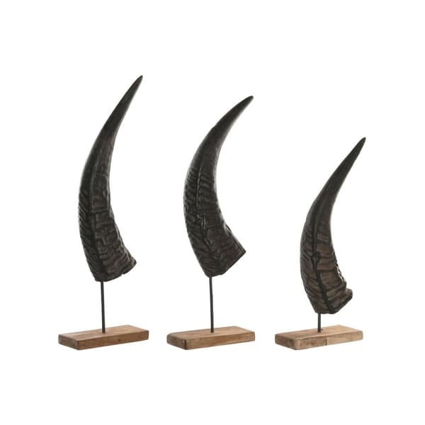 Prydnadsfigur Home ESPRIT Svart Naturell 20 x 11 x 65 cm