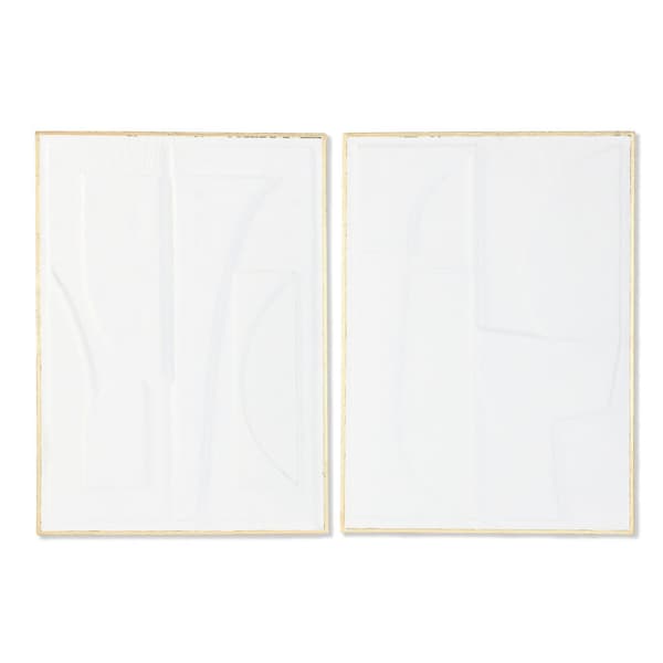 Seinäkoriste Home ESPRIT Valkoinen Kullattu Abstrakti 72,7 x 2,5 x 100,5 cm (2 osaa)