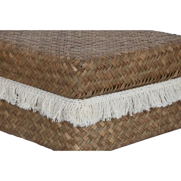 Korg - set Home ESPRIT Vit Naturell Naturliga fibrer Boho Utsliten (4 Delar)