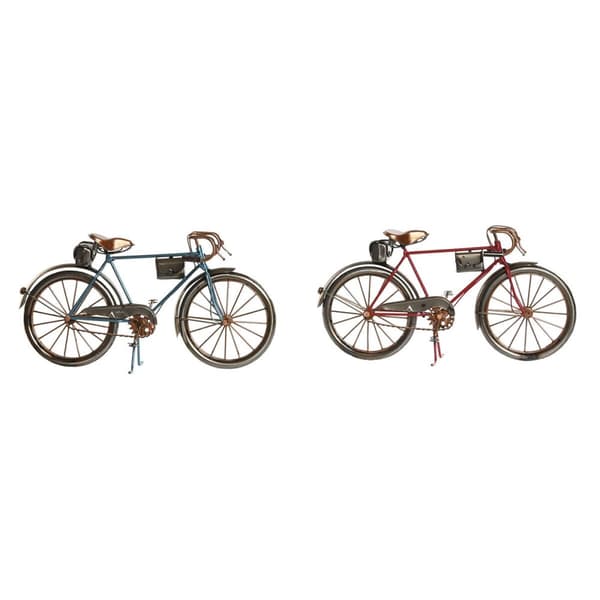 Dekorativ Figur Home ESPRIT Blå Rød Bronse Vintage 28 x 6 x 15 cm (2 enheter)