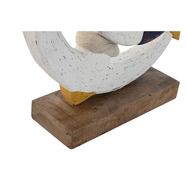 Dekorativ Figur Home ESPRIT Hvit Naturell Marineblå 34 x 9 x 45 cm