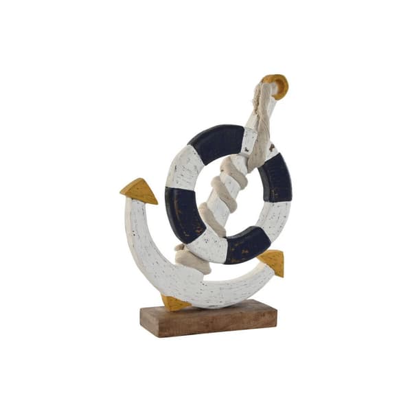 Dekorativ Figur Home ESPRIT Hvit Naturell Marineblå 34 x 9 x 45 cm