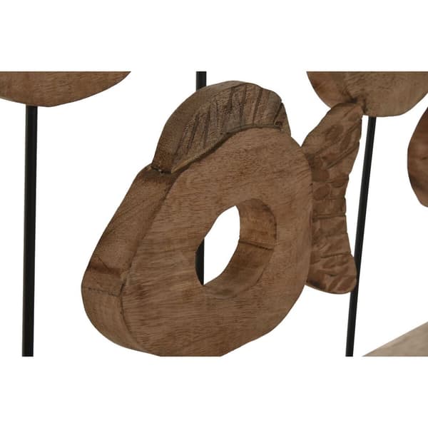 Prydnadsfigur Home ESPRIT Svart Naturell Fiskar 61,5 x 10 x 53,5 cm