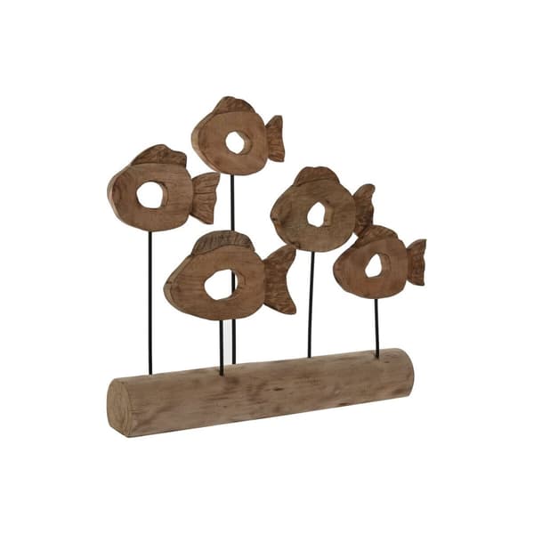 Prydnadsfigur Home ESPRIT Svart Naturell Fiskar 61,5 x 10 x 53,5 cm