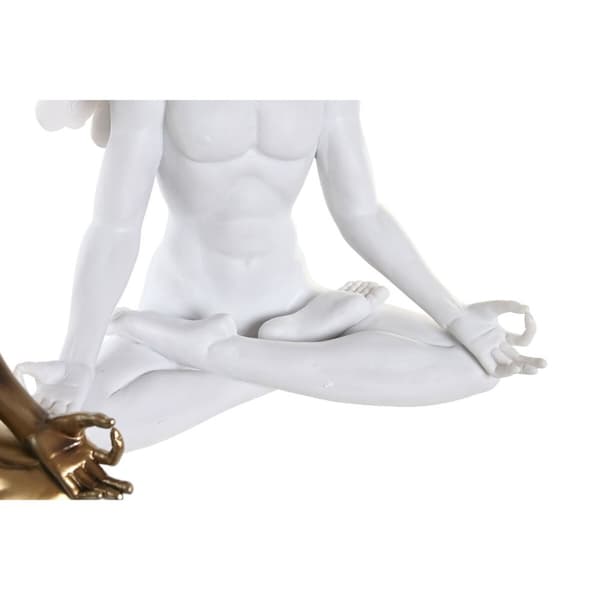 Prydnadsfigur DKD Home Decor Vit Gyllene Ängel Neoklassisk 31,5 x 17 x 26,5 cm (2 antal)