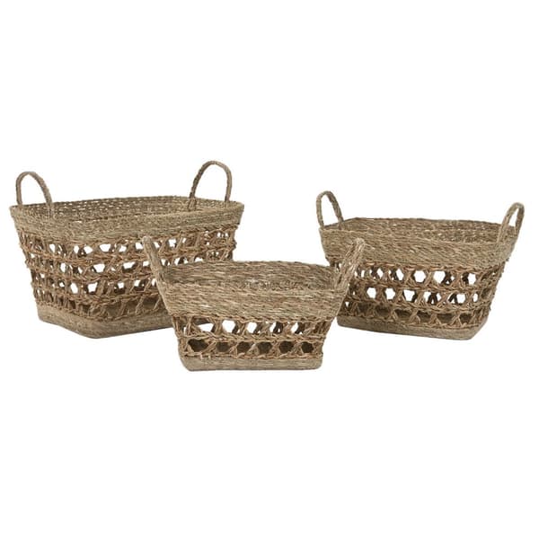 Korg - set Home ESPRIT Naturell Sjögräs Tropiskt (3 Delar)