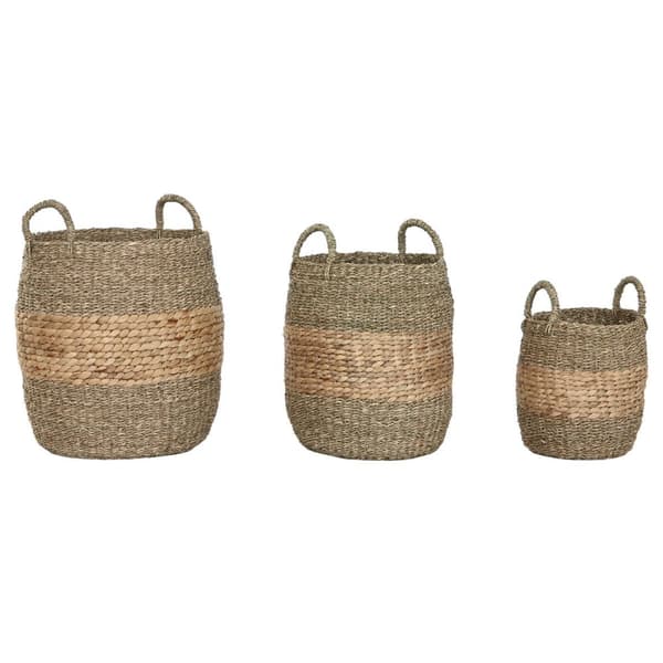 Korg - set Home ESPRIT Naturell Vattenhyacint Tropiskt (3 Delar)
