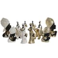 Miniatyrbillede 3 af 5: Dekorativ figur Home ESPRIT Hvid Sort Gylden Afrikansk kvinde 9,5 x 7,5 x 31 cm (2 enheder)