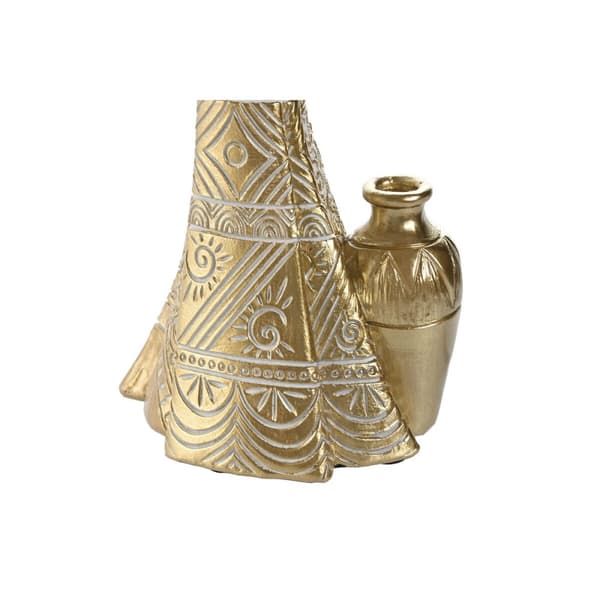 Dekorativ figur Home ESPRIT Hvid Sort Gylden Afrikansk kvinde 9,5 x 7,5 x 31 cm (2 enheder)
