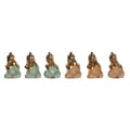 Miniatyrbild 1 av 3: Prydnadsfigur Home ESPRIT Grön Rosa Gyllene Buddha Orientalisk 11 x 9 x 17 cm (6 antal)