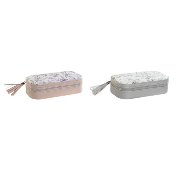 Smyckeskrin DKD Home Decor Vit Grå Lila Ljusrosa Polyuretan Speglar 18,5 x 10 x 5 cm (2 antal)