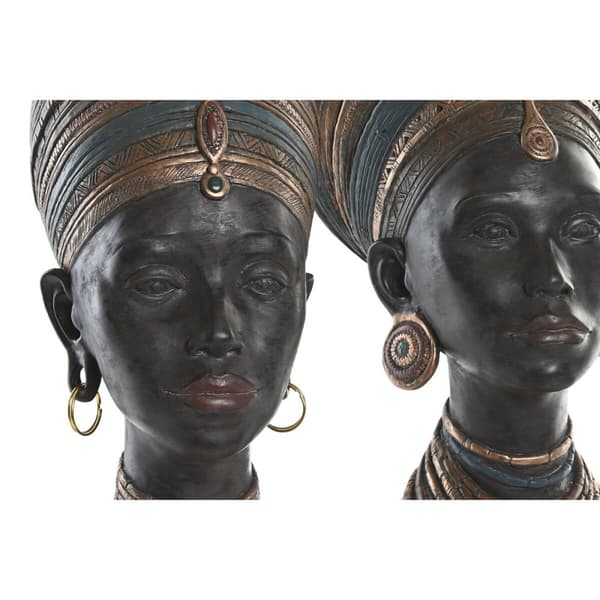 Koristehahmo Home ESPRIT Ruskea Afrikkalainen nainen 30 x 20 x 53 cm (2 osaa)