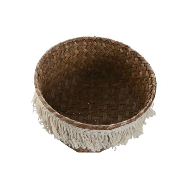 Korg - set Home ESPRIT Vit Naturell Naturliga fibrer Boho Utsliten (3 Delar)