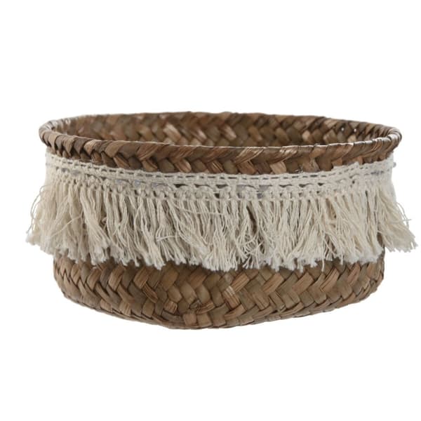 Korg - set Home ESPRIT Vit Naturell Naturliga fibrer Boho Utsliten (3 Delar)