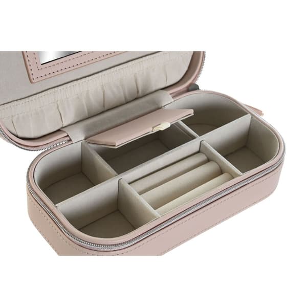 Smyckeskrin DKD Home Decor Vit Grå Lila Ljusrosa Polyuretan Speglar 18,5 x 10 x 5 cm (2 antal)