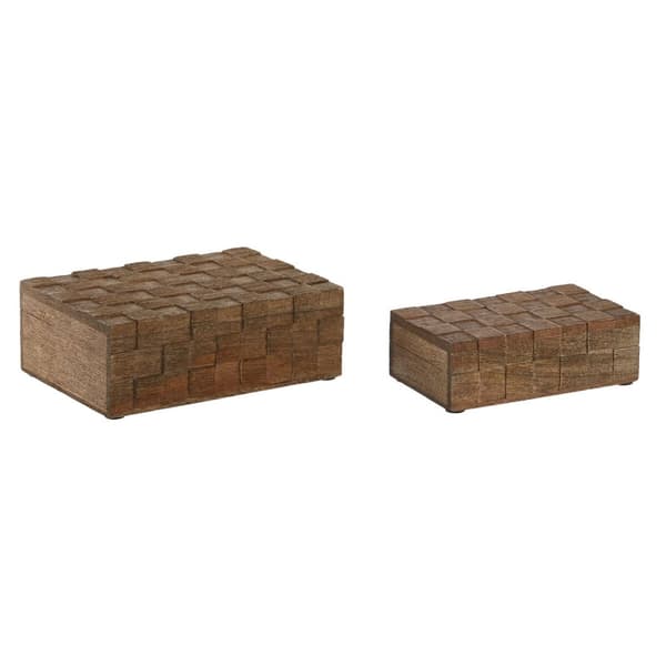 Smyckeskrin Home ESPRIT Naturell Mangoträ (2 Delar)