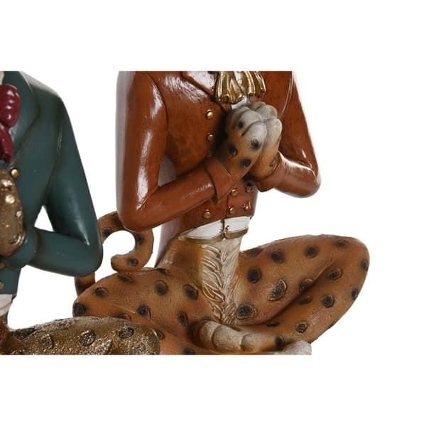 Dekorativ figur DKD Home Decor Blå Brun Gylden Leopard 16 x 9,5 x 23 cm (2 enheder)