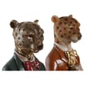 Miniatyrbillede 2 af 3: Dekorativ figur DKD Home Decor Blå Brun Gylden Leopard 16 x 9,5 x 23 cm (2 enheder)