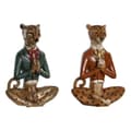 Miniatyrbillede 1 af 3: Dekorativ figur DKD Home Decor Blå Brun Gylden Leopard 16 x 9,5 x 23 cm (2 enheder)