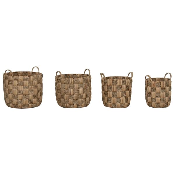 Kurvesæt Home ESPRIT Natur Metal Vand-hyciant Boho (4 Dele)