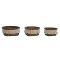 Miniatyrbillede 4 af 4: Kurvesæt Home ESPRIT Hvid Natur Naturlig fiber Boho Brugt (3 Dele)