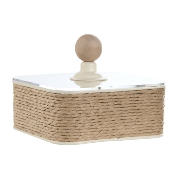 Smykkeskrin Home ESPRIT Lys brun Metal 16 x 16 x 11 cm (2 Dele)