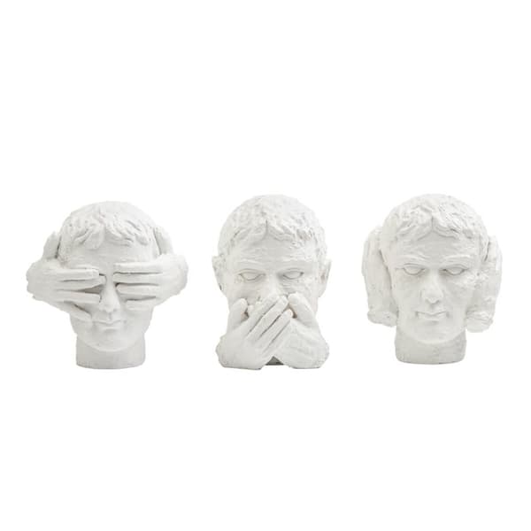 Prydnadsfigur DKD Home Decor Vit Neoklassisk 14 x 11 x 14 cm (3 antal)