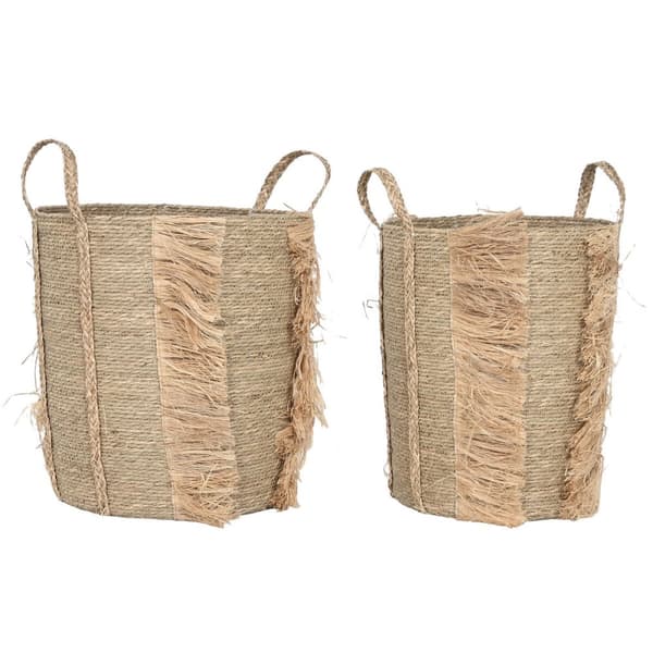 Korg - set Home ESPRIT Naturell Sjögräs Tropiskt (2 Delar)