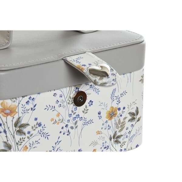 Smyckeskrin DKD Home Decor Vit Grå Lila Ljusrosa Polyuretan Speglar 17 x 12 x 10 cm (2 antal)