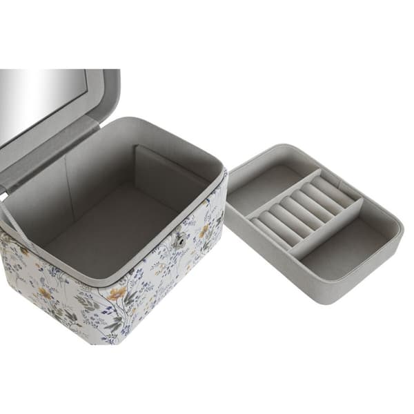 Smyckeskrin DKD Home Decor Vit Grå Lila Ljusrosa Polyuretan Speglar 17 x 12 x 10 cm (2 antal)