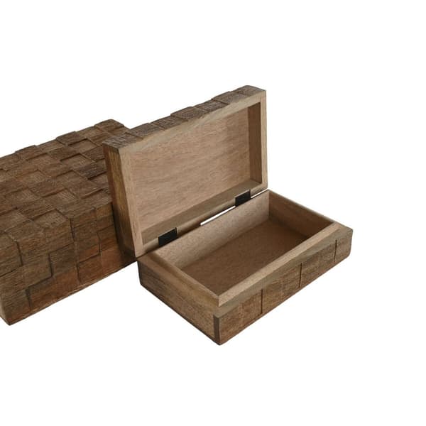 Smyckeskrin Home ESPRIT Naturell Mangoträ (2 Delar)