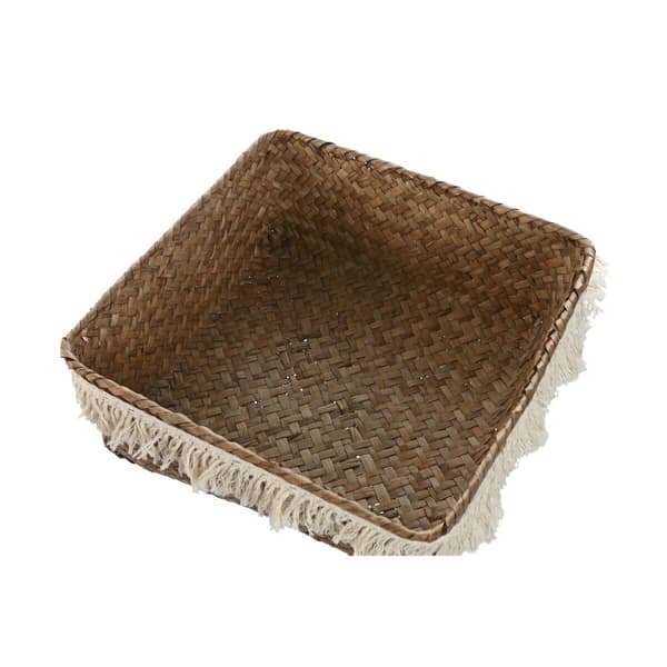 Kurvesæt Home ESPRIT Hvid Natur Naturlig fiber Boho Brugt (4 Dele)