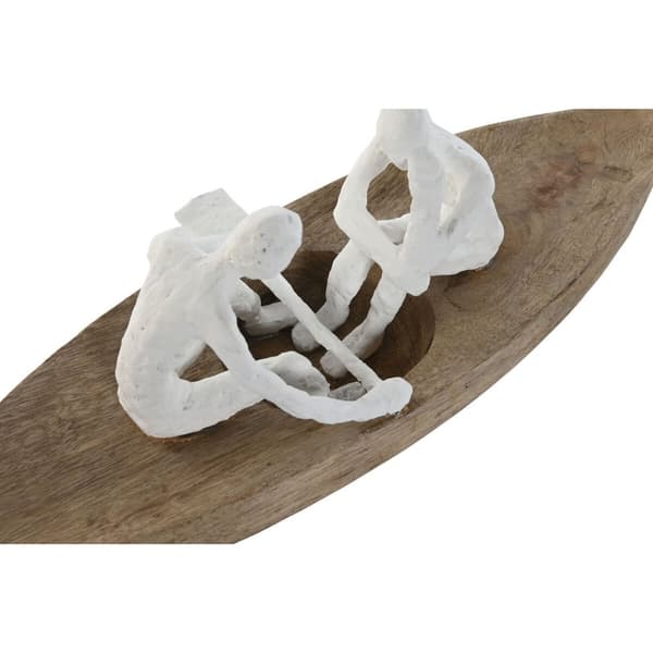 Dekorativ Figur Home ESPRIT Hvit Naturell Båt Middelhavet 42 x 14 x 16 cm